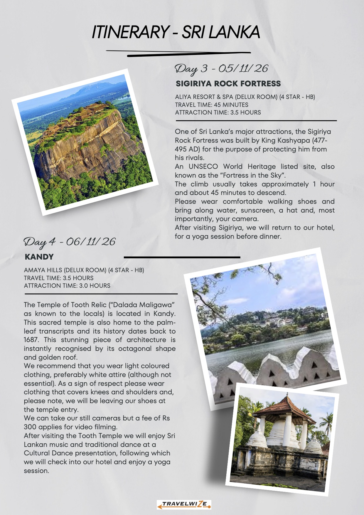 Mystical Sri Lanka Itinerary page 2